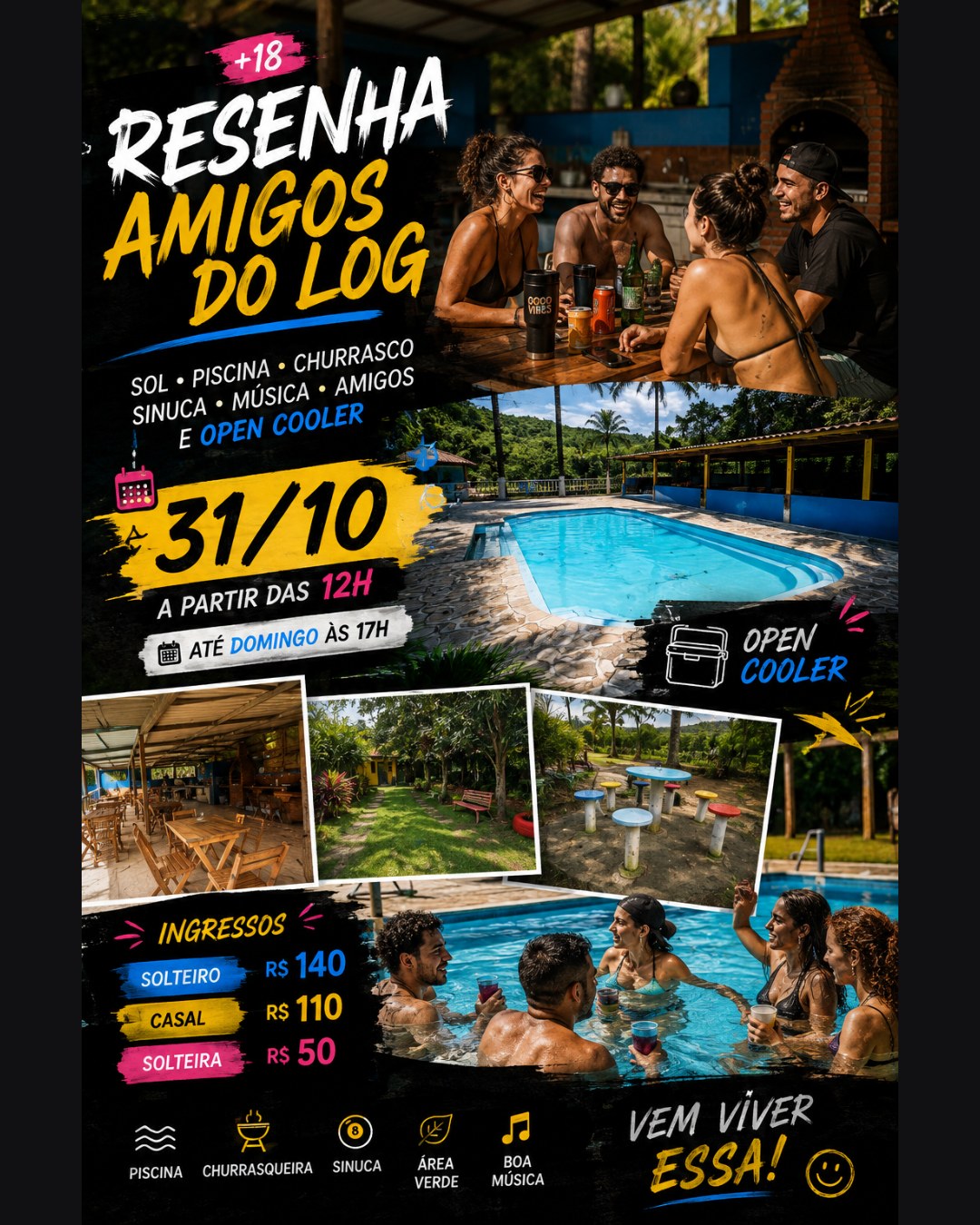 Flyer de Resenha Amigos do Log